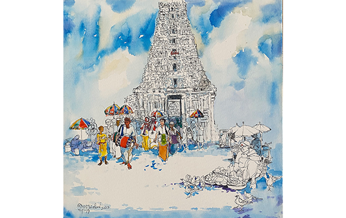 NSM0069
Mylapore Temple-XII
Mixed Media on Canvas
24x24 inches
